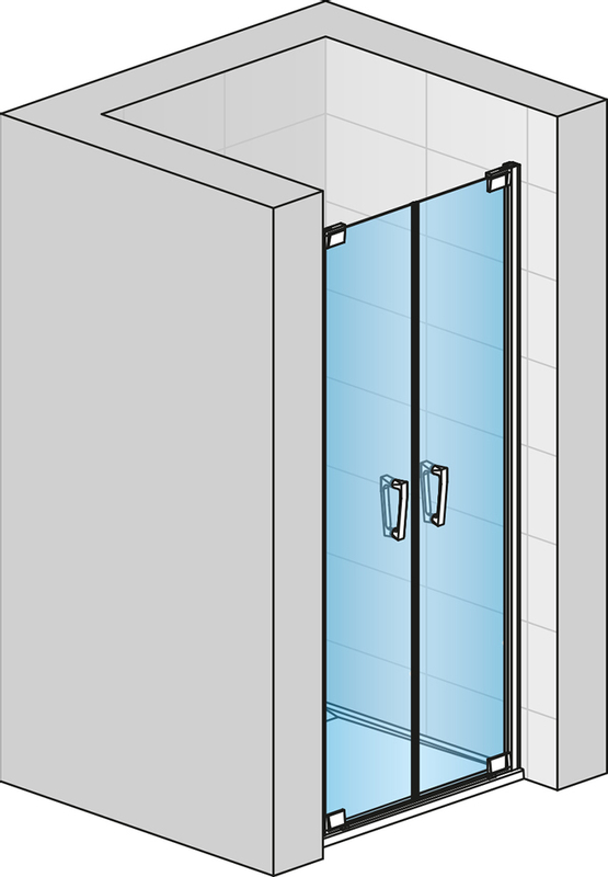 Dvoukřídlé dveře Ronal Cadura 1200 x 2000 mm, zlatá/sklo čiré