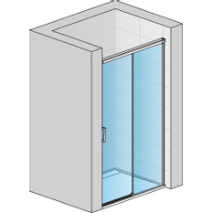 Jednodílné posuvné dveře Ronal Cadura s pevnou stěnou v rovině - pevný díl vpravo 1000 x 2000 mm, zlatá/sklo Screen