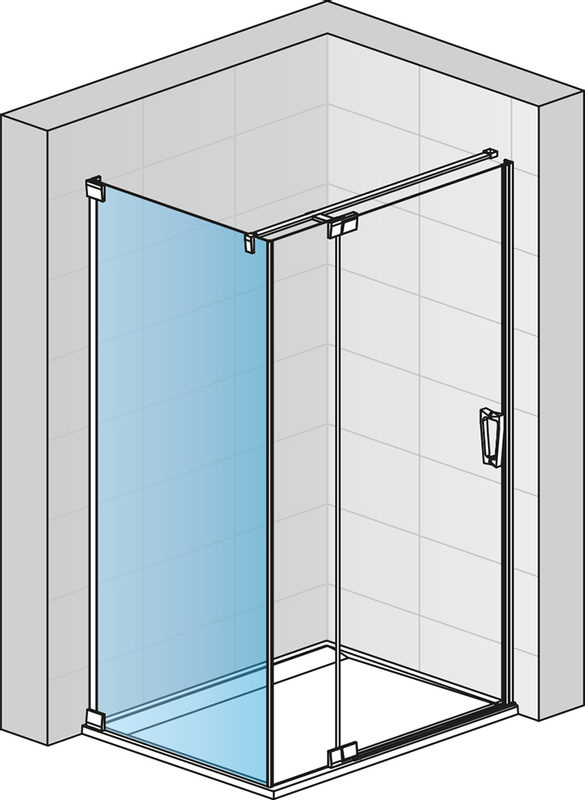 Boční stěna Ronal Cadura v 90°, pro dveře v 90° na straně pevné stěny 1200 x 2000 mm, černá matná/sklo Screen