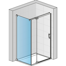 Boční stěna Ronal Cadura v 90°, pro dveře v 90° na straně pevné stěny 1200 x 2000 mm, černá matná/sklo Screen