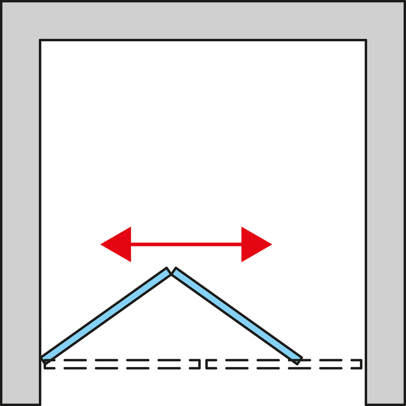 Zalamovací dveře Ronal Divera 900 x 2000 mm, černá matná/sklo čiré