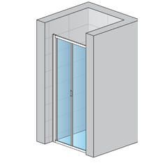 Zalamovací dveře Ronal Divera 900 x 2000 mm, černá matná/sklo čiré