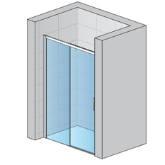 Jednodílné posuvné dveře Ronal Divera s pevnou stěnou v rovině - pevný díl vpravo 1200 x 2000 mm, černá matná/sklo Durlux