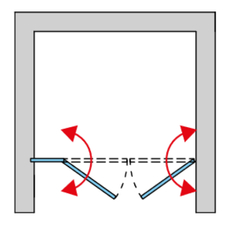 Dvoukřídlé dveře Ronal Divera s pevnou stěnou v rovině 1000 x 2000 mm, černá matná/sklo Screen