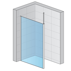 Pevná stěna Ronal Divera samostatná včetně montážního setu (vč. stropní vzpěry) 1400 x 2000 mm, aluchrom/sklo čiré