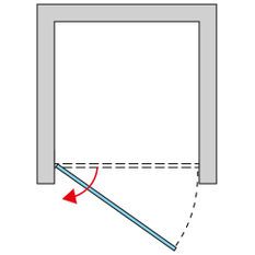 Jednokřídlé dveře Ronal Pur - panty vlevo / 1 strana rohového vstupu Atyp na zaměření 0 - 1000 x výška do 2000 mm, chrom/sklo Satén