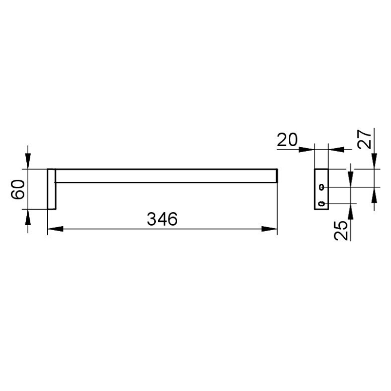 Držák na ručník Keuco Edition 90 Square, 346 mm, pochromováno