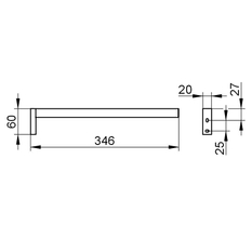 Držák na ručník Keuco Edition 90 Square, 346 mm, pochromováno