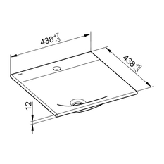 Keramické umyvadlo Keuco Edition 11, 438 x 12 x 438 mm, bílá