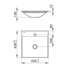 Keramické umyvadlo Keuco Edition 11, 438 x 12 x 438 mm, bílá