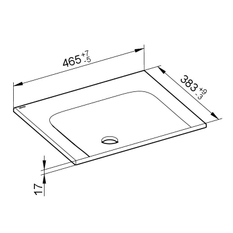 Keramické umyvadlo Keuco Plan, 465 x 17 x 383 mm, bílá