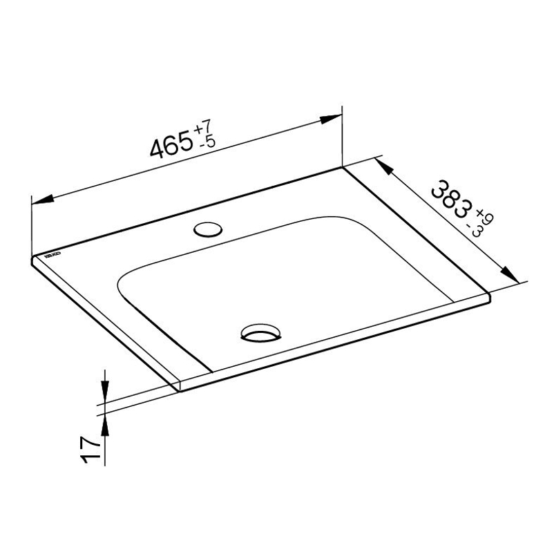 Keramické umyvadlo Keuco Plan, 465 x 17 x 383 mm, bílá