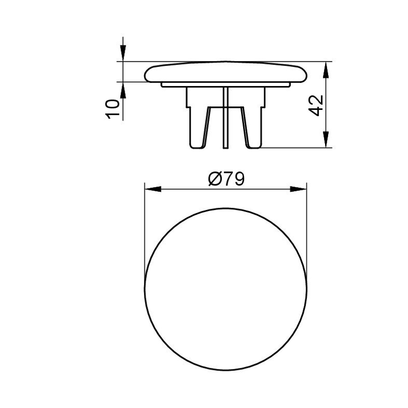 Keramický kryt ventilu Keuco, pr. 80 mm, bílá