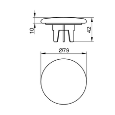 Keramický kryt ventilu Keuco, pr. 80 mm, bílá