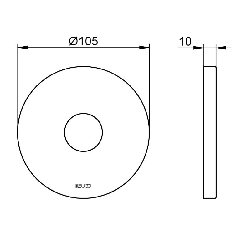 Nástěnná růžice Keuco IXMO, 105 mm diameter, černá matná