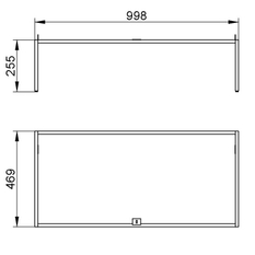 Podstavec Keuco Plan, 1000 x 255 x 470 mm, vulkanit