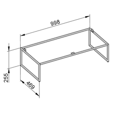 Podstavec Keuco Plan, 1000 x 255 x 470 mm, vulkanit