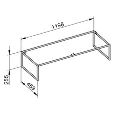 Podstavec Keuco Plan, 1200 x 255 x 470 mm, vulkanit