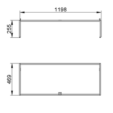 Podstavec Keuco Plan, 1200 x 255 x 470 mm, vulkanit