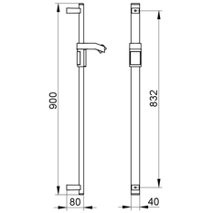 Sprchová tyč Keuco Axess, 900 mm, pochromováno