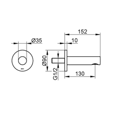 Vanová vpusť DN 15 Keuco IXMO, 130 mm, černá matná