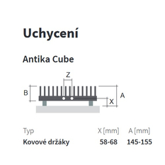 Těleso topné designové Isan Antika Double 1800 x 282 mm, 1127 W, středové připojení, sněhově bílá RAL 9016