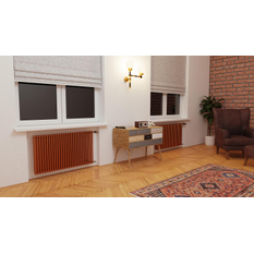 Těleso koupelno trubkové Isan Aruba Double Horizontal 576 x 1800 mm, 2026 W, klasické připojení, sněhově bílá RAL 9016