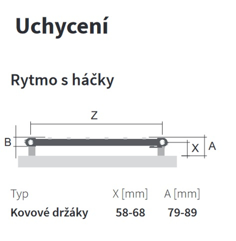 Těleso trubkové s poličkou Isan Rytmo 1575 x 600 mm, 745 W, klasické připojení, sněhově bílá RAL 9016