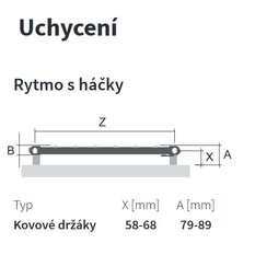 Těleso trubkové s poličkou Isan Rytmo 1575 x 600 mm, 745 W, klasické připojení, sněhově bílá RAL 9016