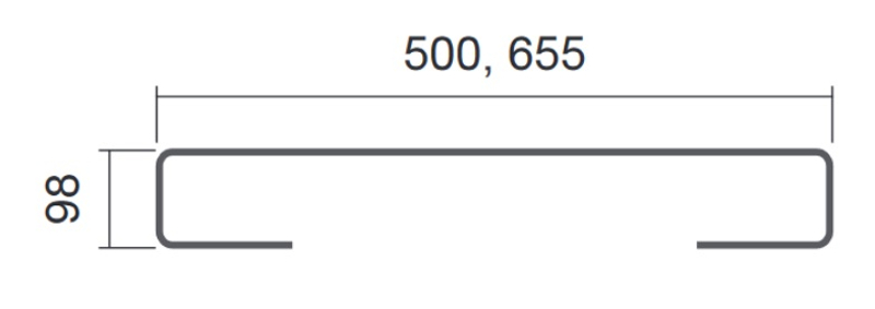 Madlo jednostranné Isan Variant pro tělesa 608 mm, katáčovaný nerez