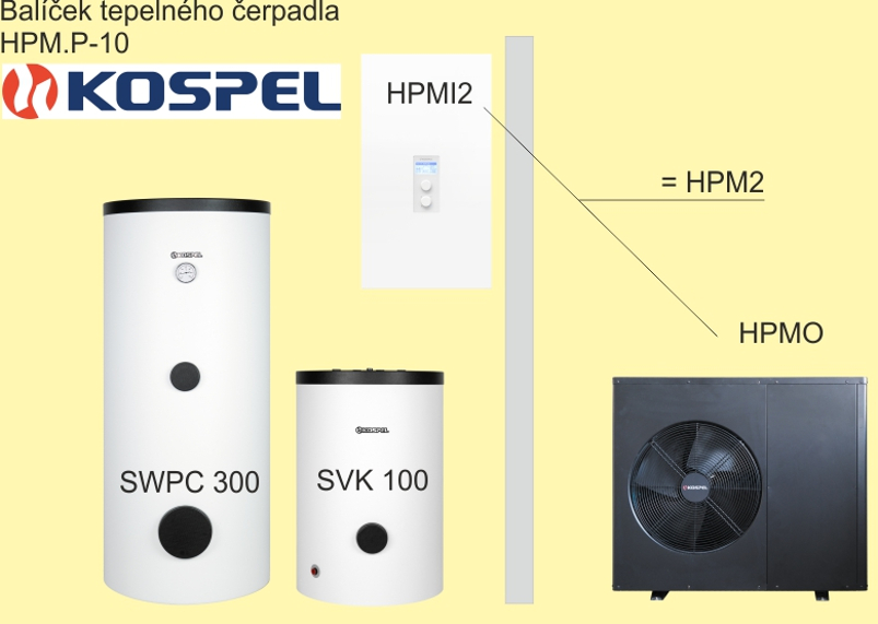 Tepelné čerpadlo Wterm sestava typ HPM.P1-10