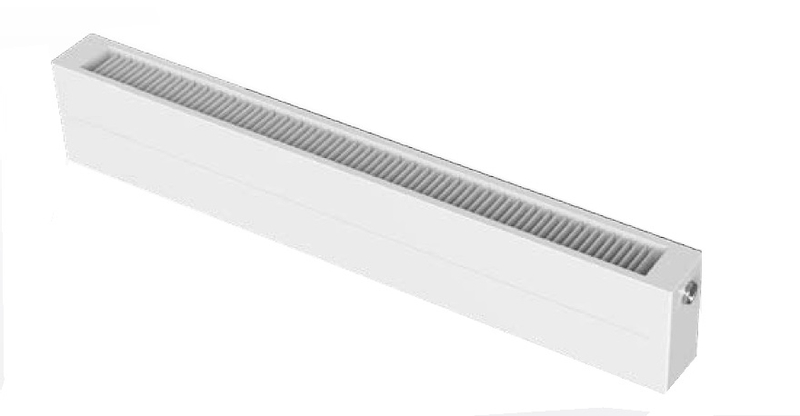 Konvektor Isan Exact K21, 210 x 1900 mm, 1562 W, připojení AD, na zem, s lineární mřížkou, bílá