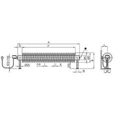 Radiátor žebrový elektrický Isan Spiral RA1, 57 x 137 x 500 mm, 200 W topná tyč s regulátorem Mini PW, na zem, bílá