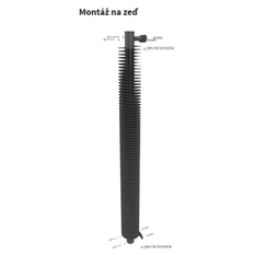 Radiátor žebrový elektrický Isan Spiral RA1, 57 x 137 x 500 mm, 200 W topná tyč s regulátorem Mini PW, vertikalní na zeď, bílá