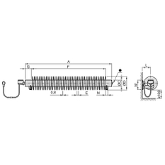 Radiátor žebrový elektrický Isan Spiral RA1, 76 x 156 x 1000 mm, 400 W základní topná tyč, na zeď, bílá