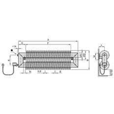 Radiátor žebrový elektrický Isan Spiral RAT2, 76 x 156 x 750 mm, 500 W základní topná tyč, na zeď, bílá