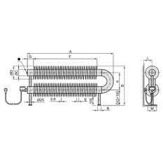 Radiátor žebrový elektrický Isan Spiral RAO2, 76 x 156 x 2000 mm, 1200 W univerzální topná tyč se systémem NEXUS, na zem, bílá