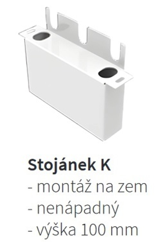 Konvektor samostojný Isan Ecolite Round 300 x 138 x 1200 mm, 882 W, připojení vpravo, bílá