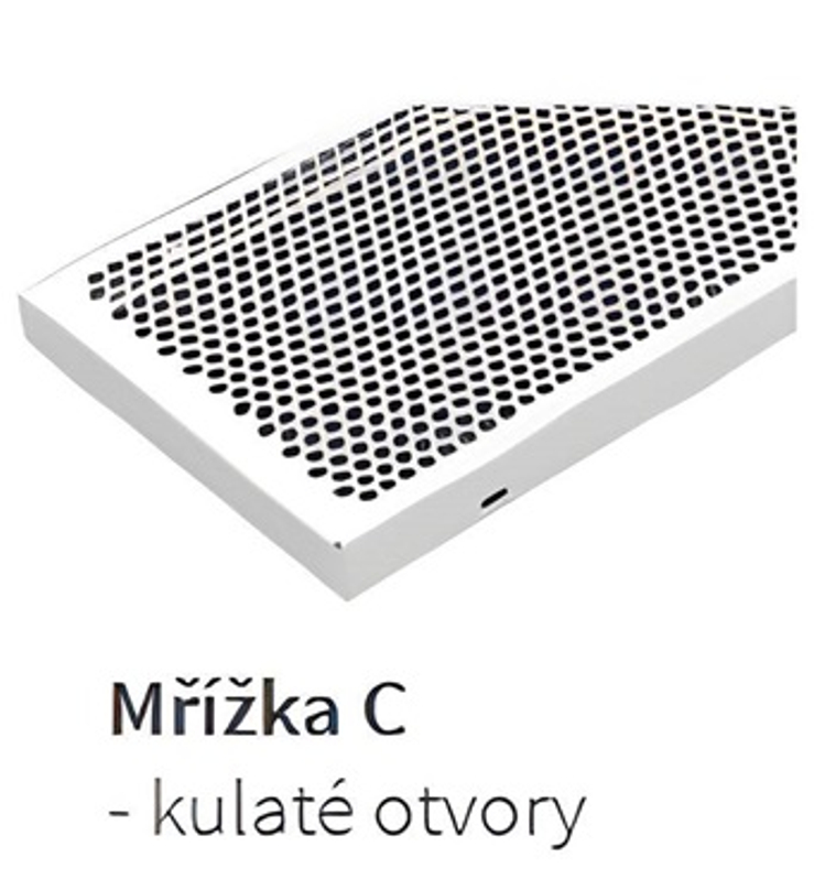 Konvektor samostojný Isan Ecolite Round 300 x 138 x 1200 mm, 882 W, připojení vpravo, bílá