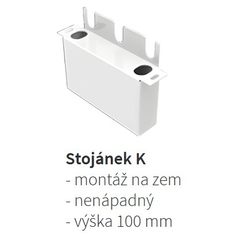 Konvektor samostojný Isan Ecolite Round 300 x 138 x 1200 mm, 882 W, připojení vpravo, bílá