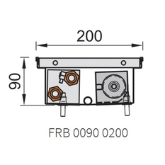 Konvektor podlahový do mokrého prostředí s ventilátoremí Isan Termo FRB 90 x 200 x 2500 mm, 3480 W, připojení vlevo, výměník nerezový, mřížka Natur příčná rolovací hliník